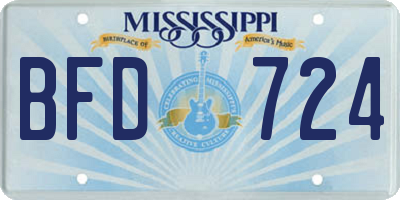 MS license plate BFD724