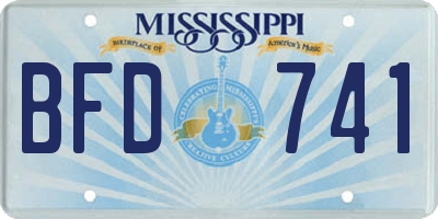 MS license plate BFD741