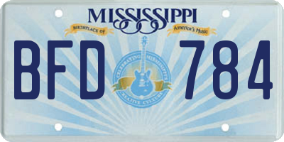MS license plate BFD784