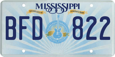 MS license plate BFD822