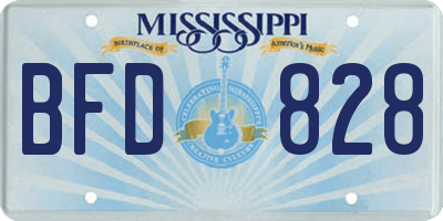 MS license plate BFD828
