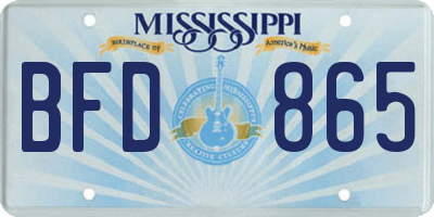 MS license plate BFD865
