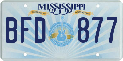 MS license plate BFD877