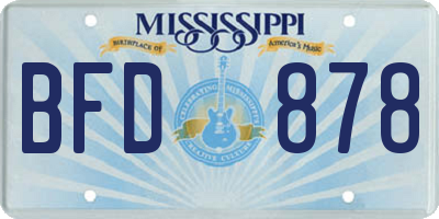 MS license plate BFD878