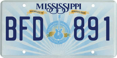 MS license plate BFD891