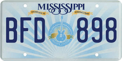 MS license plate BFD898