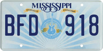 MS license plate BFD918