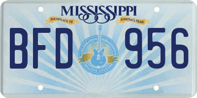 MS license plate BFD956