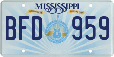 MS license plate BFD959