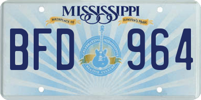 MS license plate BFD964