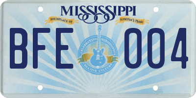 MS license plate BFE004