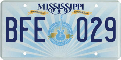 MS license plate BFE029