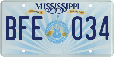 MS license plate BFE034