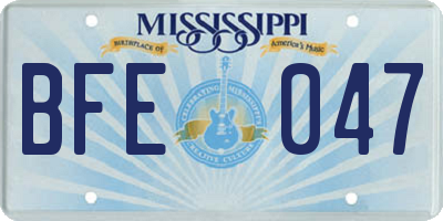 MS license plate BFE047