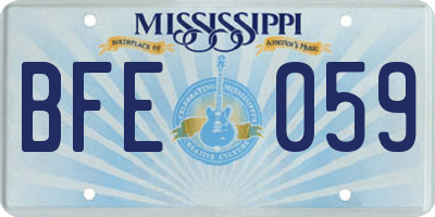 MS license plate BFE059