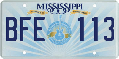 MS license plate BFE113