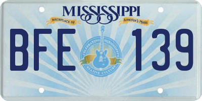 MS license plate BFE139