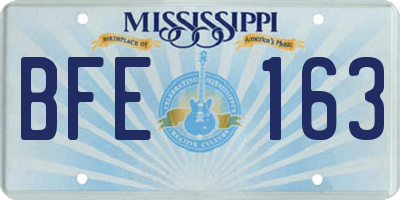 MS license plate BFE163