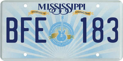 MS license plate BFE183