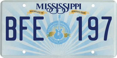 MS license plate BFE197