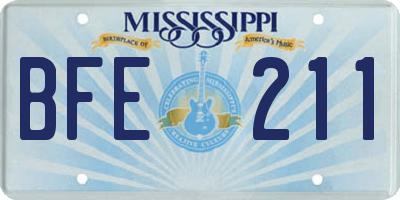 MS license plate BFE211