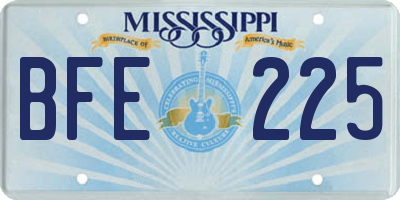 MS license plate BFE225