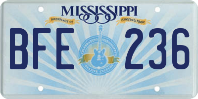 MS license plate BFE236