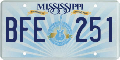 MS license plate BFE251