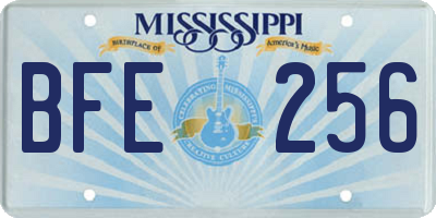 MS license plate BFE256
