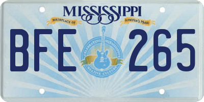 MS license plate BFE265