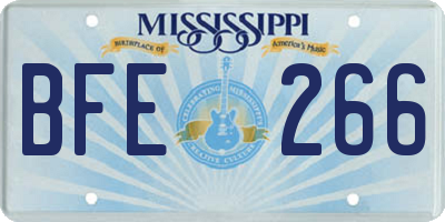 MS license plate BFE266
