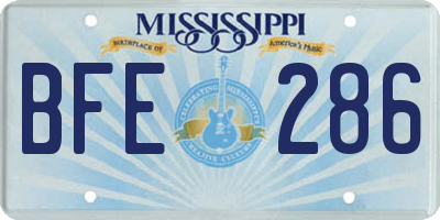 MS license plate BFE286