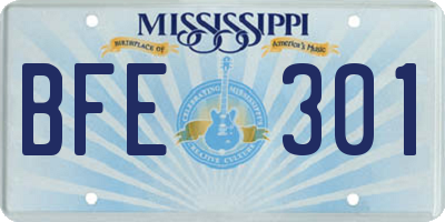 MS license plate BFE301