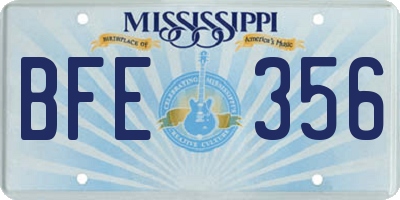 MS license plate BFE356