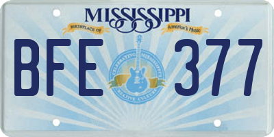 MS license plate BFE377