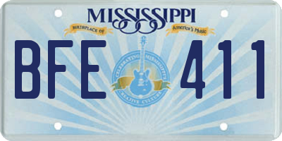 MS license plate BFE411