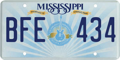 MS license plate BFE434
