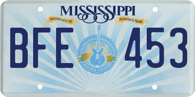 MS license plate BFE453
