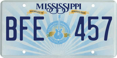 MS license plate BFE457