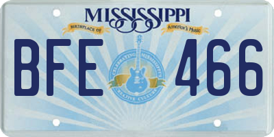 MS license plate BFE466