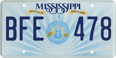 MS license plate BFE478
