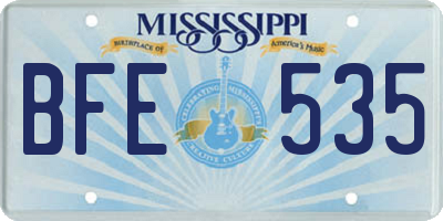MS license plate BFE535