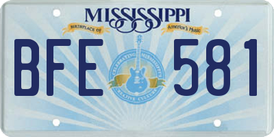 MS license plate BFE581