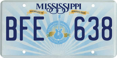 MS license plate BFE638