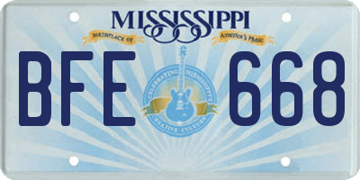 MS license plate BFE668