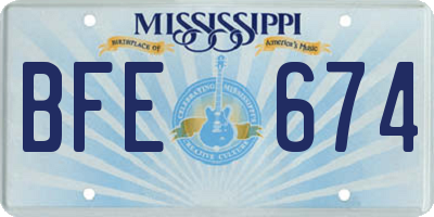 MS license plate BFE674