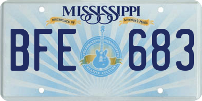 MS license plate BFE683