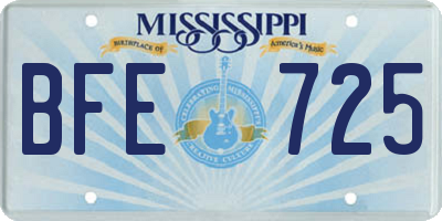 MS license plate BFE725