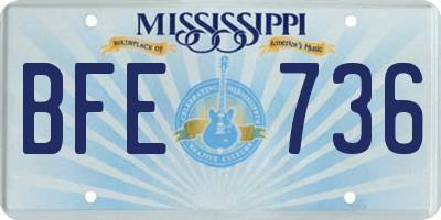 MS license plate BFE736