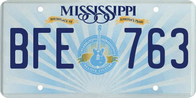 MS license plate BFE763